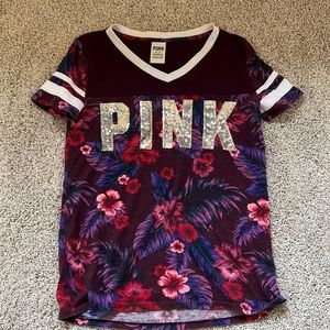 Pink floral shirt